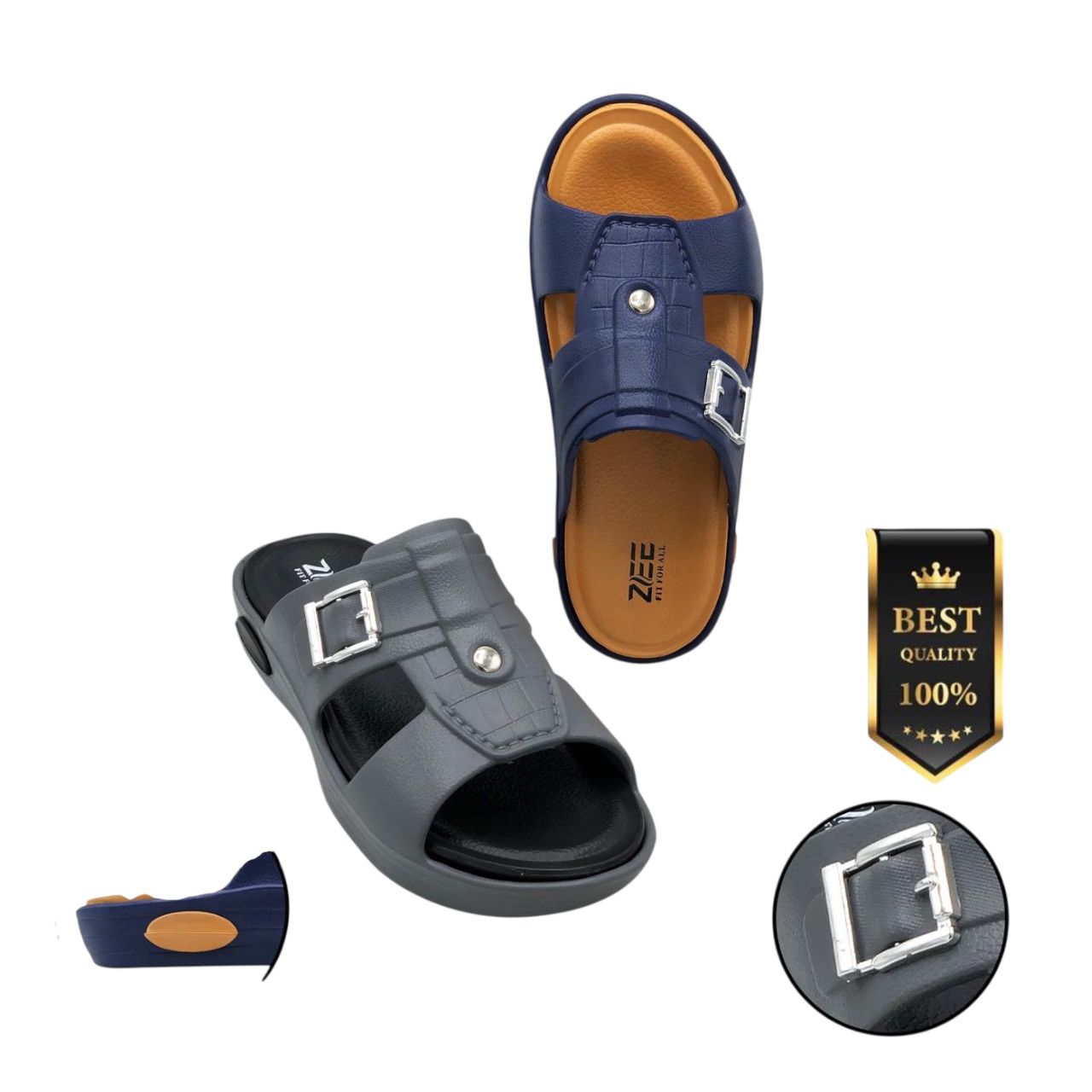 Premium EVR Dual-Buckle Comfort Slides|ZEE-5033